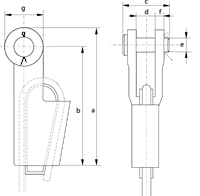 G-6413 Green Pin Open Wedge Socket Technical Drawing
